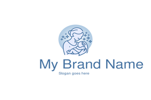 Elegant Mother Holding Baby Line Art Logo for Maternity Clinics, Parenting Brands, and Baby Care Services